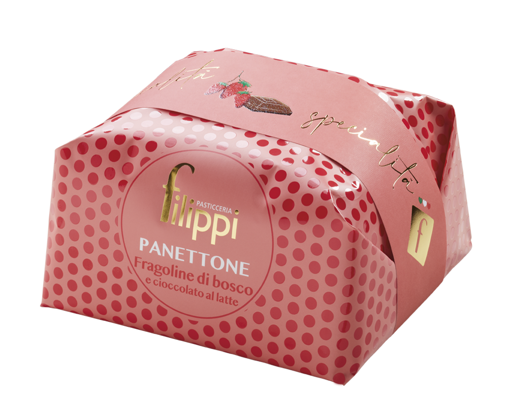 Pasticceria Filippi Panettone con Fragoline di bosco e Cioccolato al latte