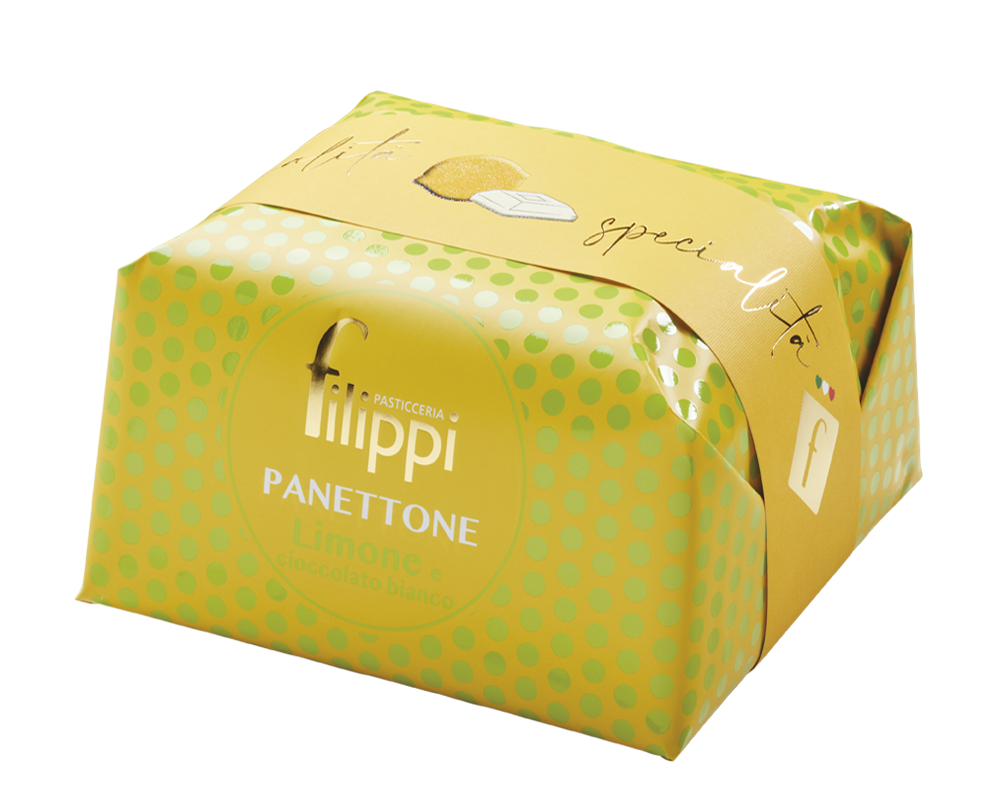 Pasticceria Filippi Panettone con Limone candito e Cioccolato bianco 1000g