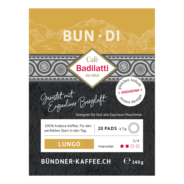 Caffè Badilatti "Bun Di Lungo" (Pads, Ø: 44mm, 20er Pack)