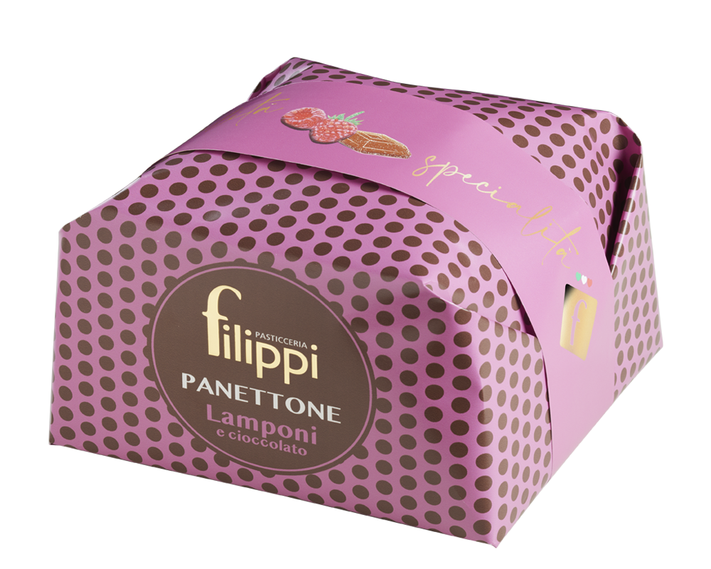 Pasticceria Filippi Panettone con Lamponi e Cioccolato fondente