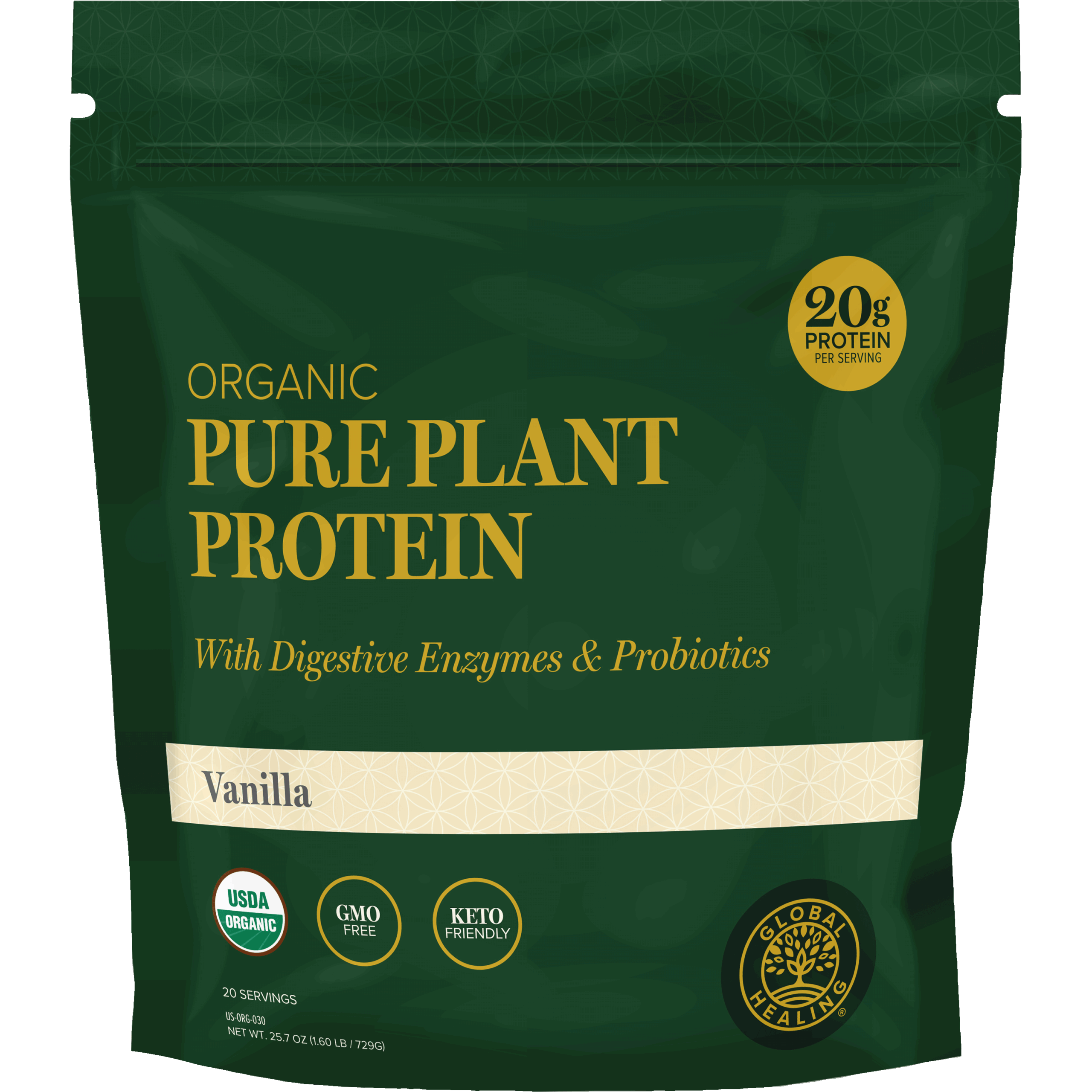 Global Healing Pure Plant Protein Vanilla (729g)